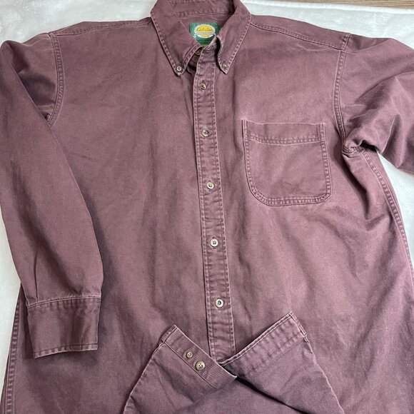 Vintage Cabela's Button Down Shirt Men's Size Large 90's Heavyweight 100% Cotton - Picture 5 of 7